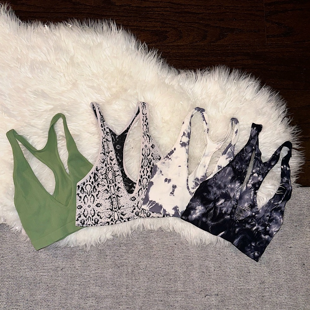 Free People Intimately Bralette Bundle: 4 ribbed bralettes